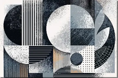 Картина маслом Черно-белая абстракция №507