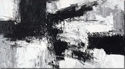 Картина маслом Черно-белая абстракция №511