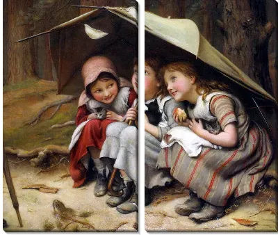 Картина Дети под зонтом (Children under the umbrella)