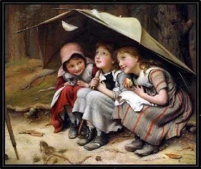 Картина Дети под зонтом (Children under the umbrella)