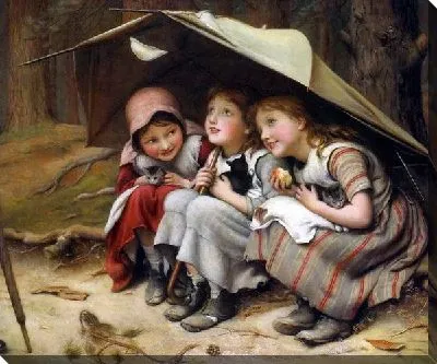 Картина Дети под зонтом (Children under the umbrella)