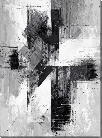 Картина маслом Черно-белая абстракция №542