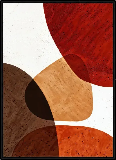 Картина Коричневая абстракция с красным №7