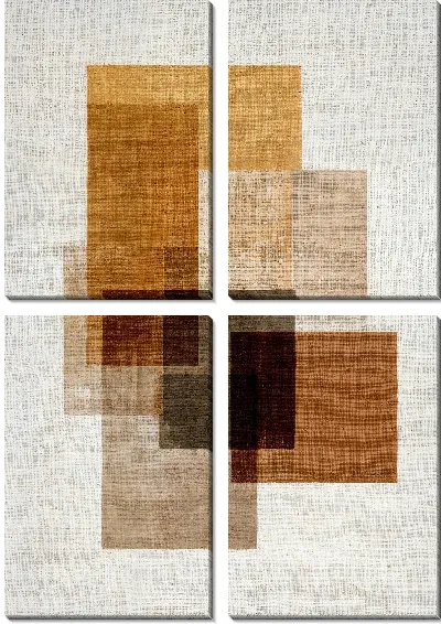 Модульная картина Коричневая абстракция геометрия