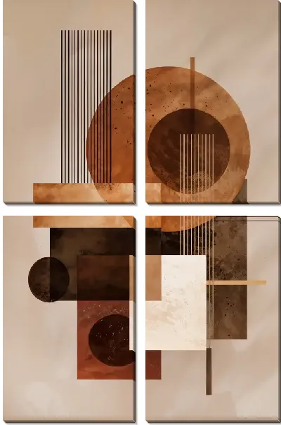 Модульная картина Коричневая абстракция №20