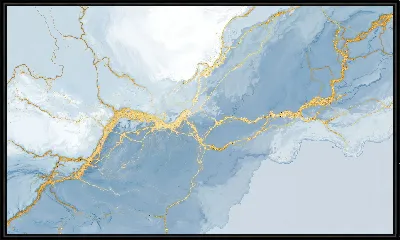 Картина Карта с потоками воды и цветами