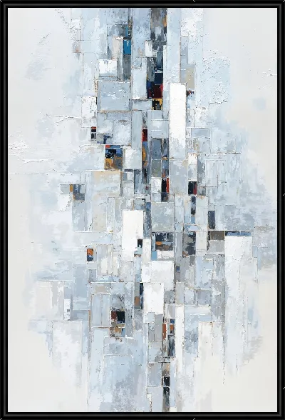 Картина Абстракция с серыми и белыми формами