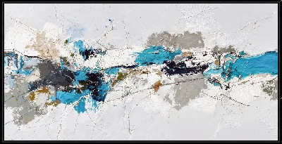 Картина Абстрактное искусство с синими и коричневыми цветами