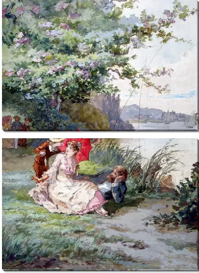 Модульная картина Женщина с зонтиком (Woman with umbrella)