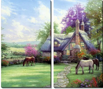 Модульная картина Дом возле леса (The house near the forest)