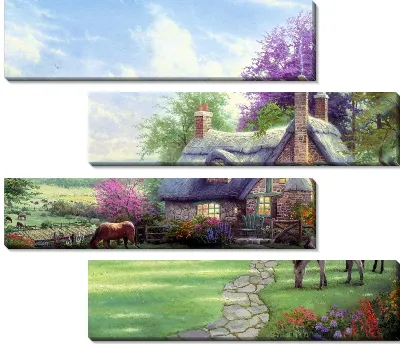 Модульная картина Дом возле леса (The house near the forest)