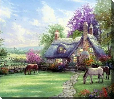 Картина маслом Дом возле леса (The house near the forest)