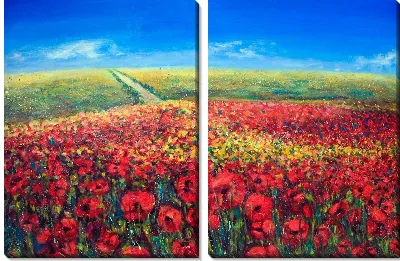 Модульная картина Маки (Poppies) №12