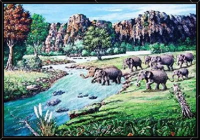 Картина Слоны (Elephants)