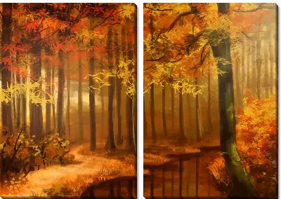 Модульная картина Лесной пейзаж (Woodland scenery) №2