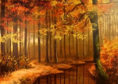 Плакат Лесной пейзаж (Woodland scenery) №2