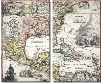 Модульная картина Карта (Map) №14