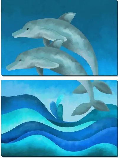 Модульная картина Дельфины (Dolphins) №5