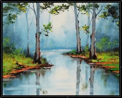 Картина Река в лиственном лесу (The river in the deciduous forest)