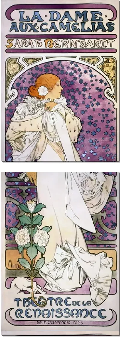 Картина Рекламный плакат для Сары Бернар. Дама с камелиями (Promotional poster for Sarah Bernhardt. Lady of the Camellias)