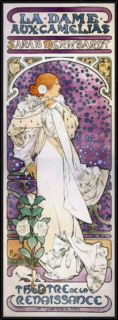 Картина Рекламный плакат для Сары Бернар. Дама с камелиями (Promotional poster for Sarah Bernhardt. Lady of the Camellias)