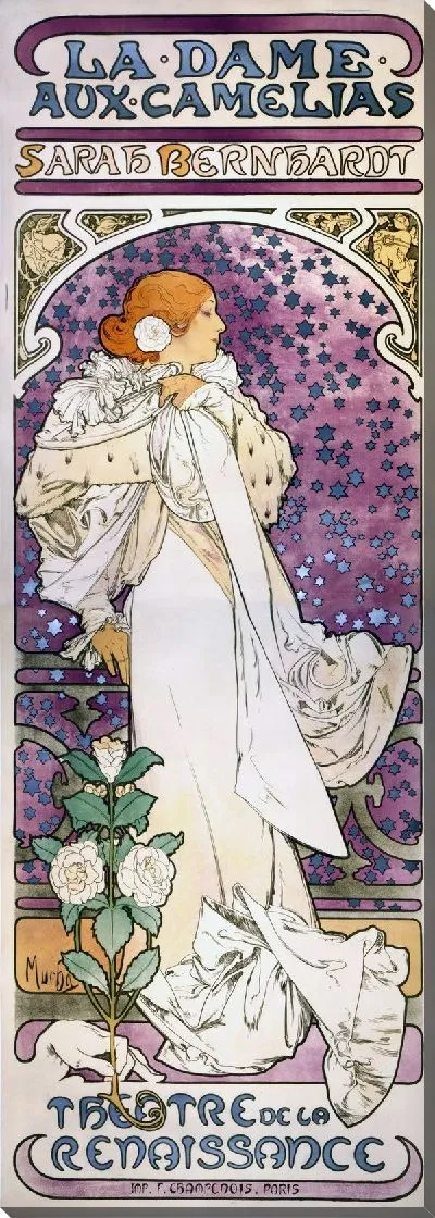 Картина Рекламный плакат для Сары Бернар. Дама с камелиями (Promotional poster for Sarah Bernhardt. Lady of the Camellias)