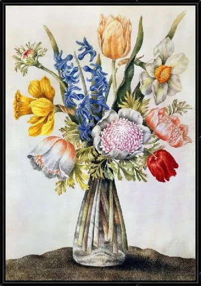 Картина Букет в прозрачной вазе (Bouquet in a transparent vase)