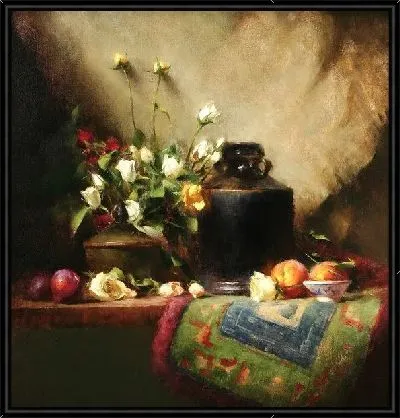 Черные китайские розы в кувшине (Black Chinese Jug & Roses)