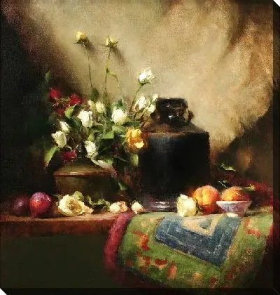 Черные китайские розы в кувшине (Black Chinese Jug & Roses)