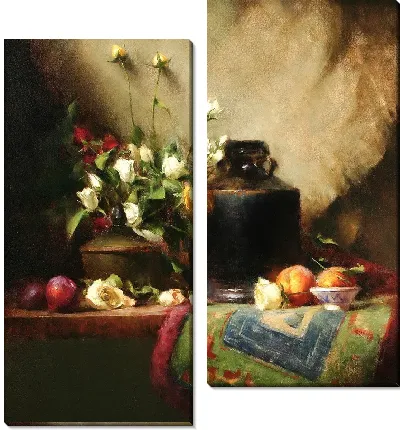 Черные китайские розы в кувшине (Black Chinese Jug & Roses)