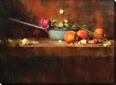 Кастрюля эмали и персики (Enamel Pan and Peaches)