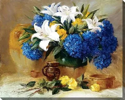 Картина маслом Цветы в вазе (Flowers in a vase) №22