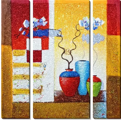 Модульная картина Цветы в вазе (Flowers in a vase) №62