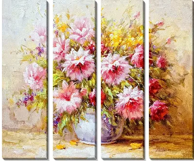 Модульная картина Цветы в вазе (Flowers in a vase) №69