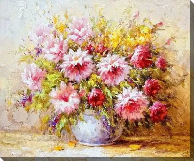 Картина маслом Цветы в вазе (Flowers in a vase) №69