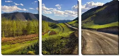 Модульная картина Дорога в горах (Road in the mountains)