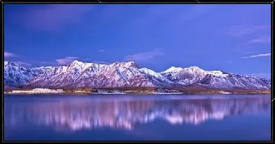 Картина Заснеженные горы у озера (Snow-covered mountains near the lake) №2