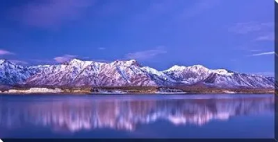 Постер Заснеженные горы у озера (Snow-covered mountains near the lake) №2