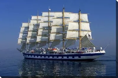 Постер Корабль с белыми парусами (Ship with white sails)