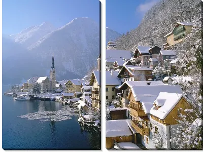 Модульная картина Горный поселок в Австрии (A village in Austria)