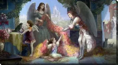 Постер Ангелы с цветами (Angels with flowers)
