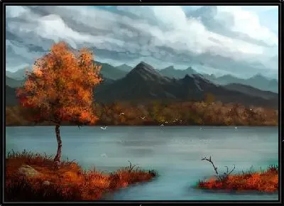 Картина Горы у озера (Mountains by the lake)