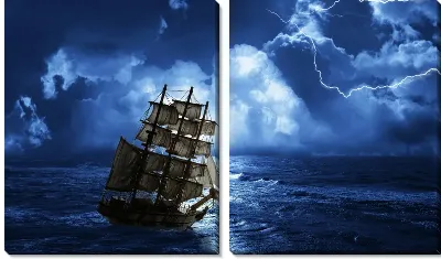 Корабль в шторм 9Ship in storm)