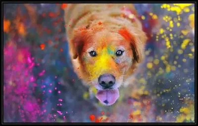 Картина Собака в краске (Dog in the paint)