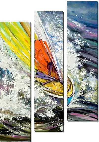 Модульная картина Парусник в море (Sailboat in the sea)