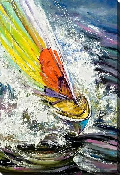 Картина маслом Парусник в море (Sailboat in the sea)