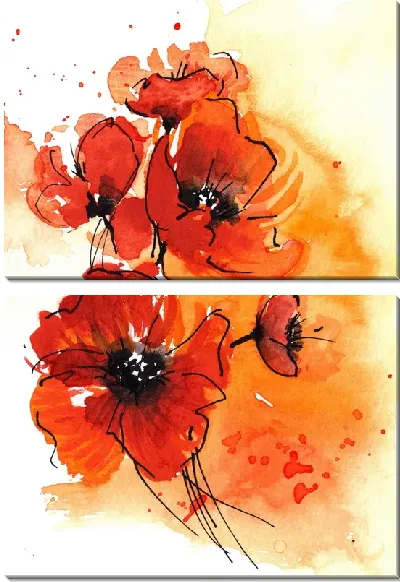Модульная картина Маки (Poppies) №27