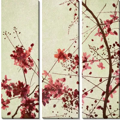 Модульная картина Розовые цветы (Pink flowers)