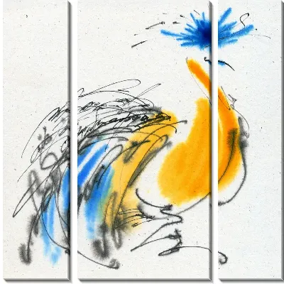 Модульная картина Композиция с желтым цветком (Composition with yellow flower)