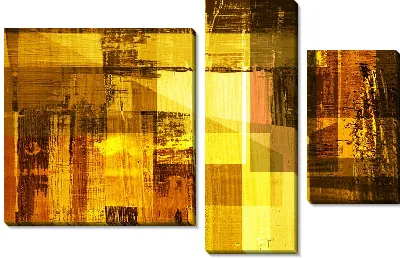 Модульная картина Желтая геометрическая композиция (Yellow geometric composition)